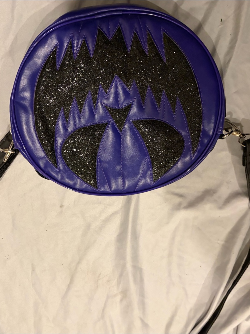 Nasty Gal Purple and Black Round Crossbody Bag